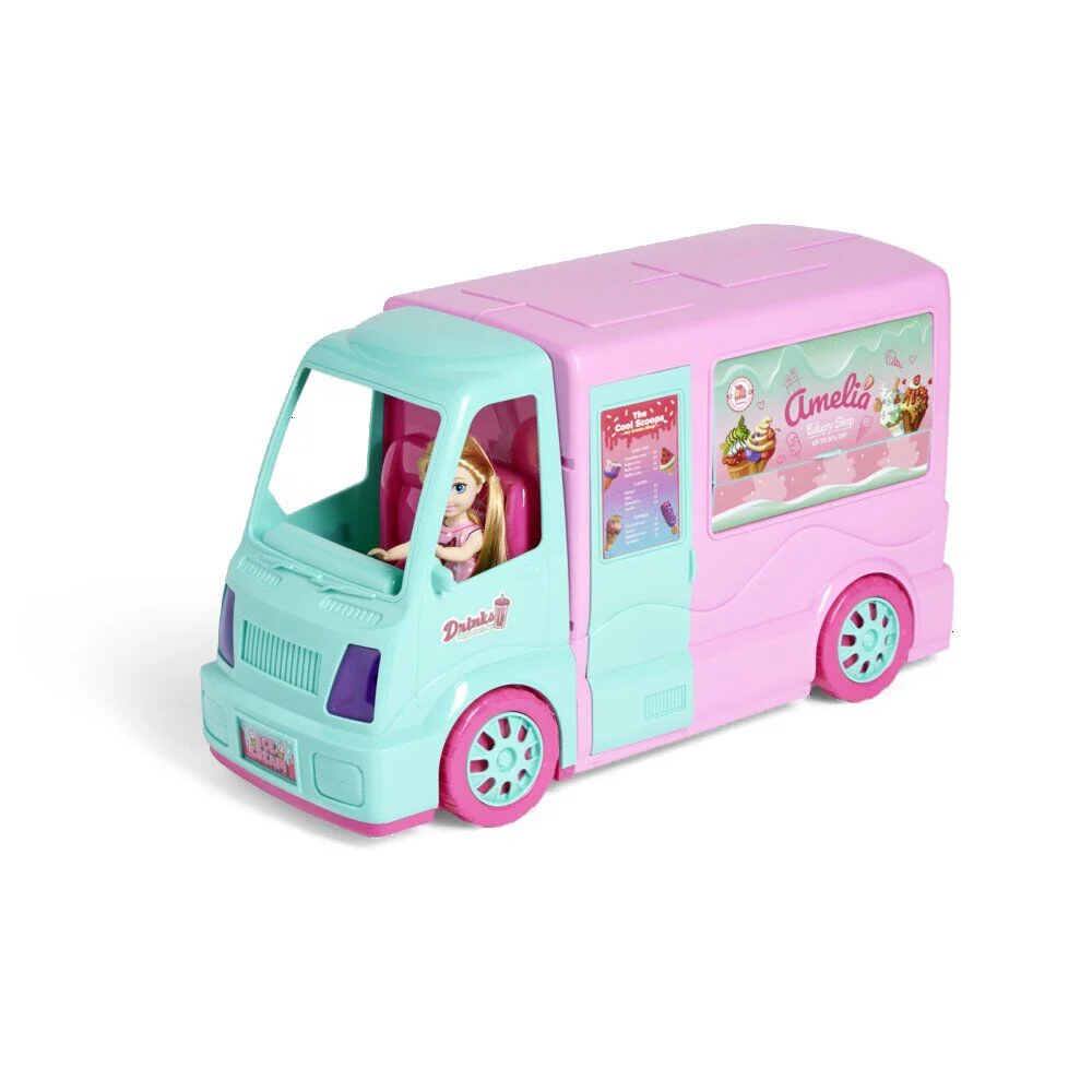 Camion glace avec poupée Amelia 21 pièces