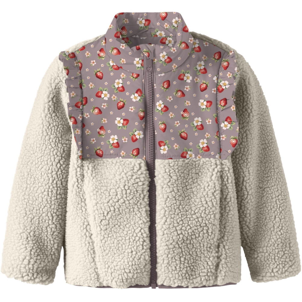 Køb Name It Whitecap Gray Strawberry Nmfminna Bamse Jakke