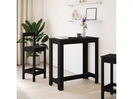 Table de bar noir 102x50x103,5 cm bois d'ingénierie