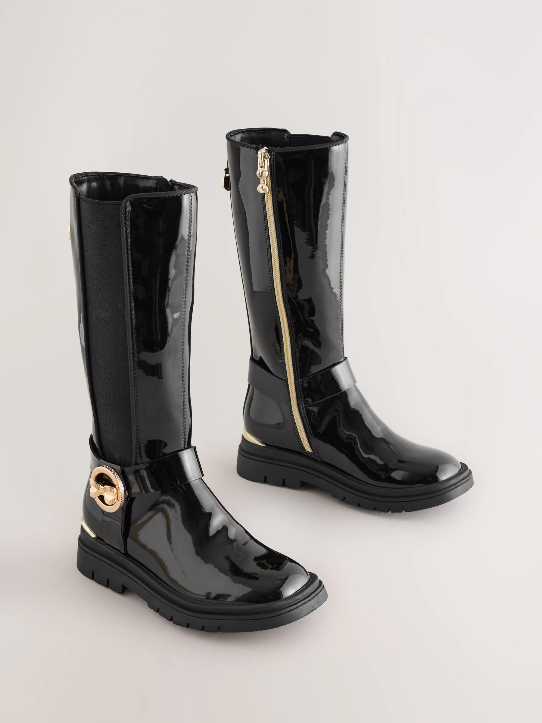 Zwart - Baker by Ted Baker meisjes hoge kniehoge laarzen met strikbedel