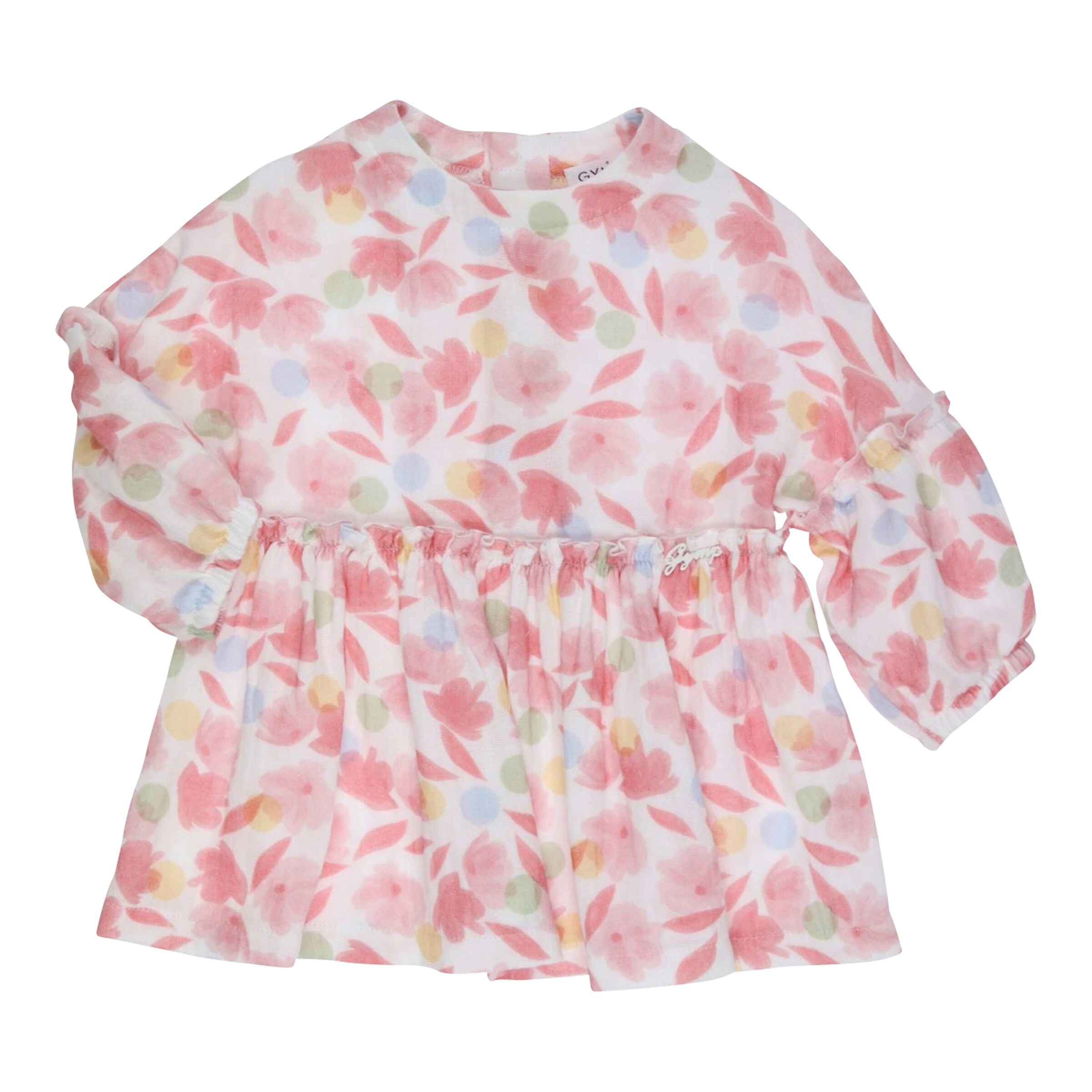 Gymp Kleid langarm Blumen Rüschen bunt