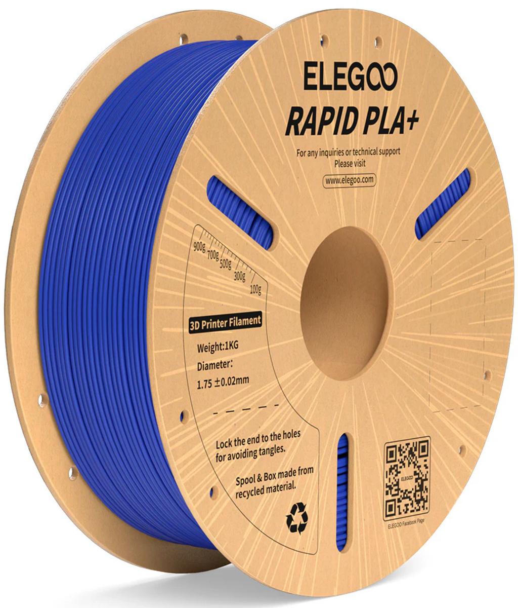 Elegoo  Rapid PLA+ Blue, 1,75 mm / 1000 g    PLA für High Speed Anwendungen in Blau