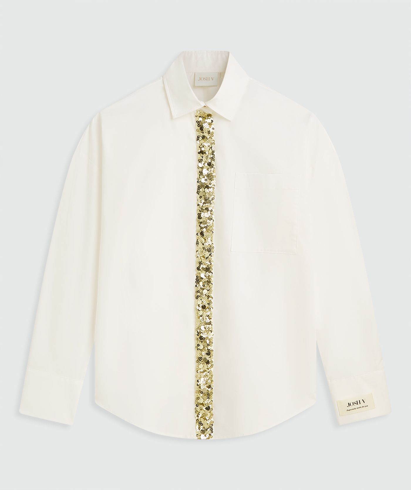 JV-CECILE oversized blouse met pailletten - off white