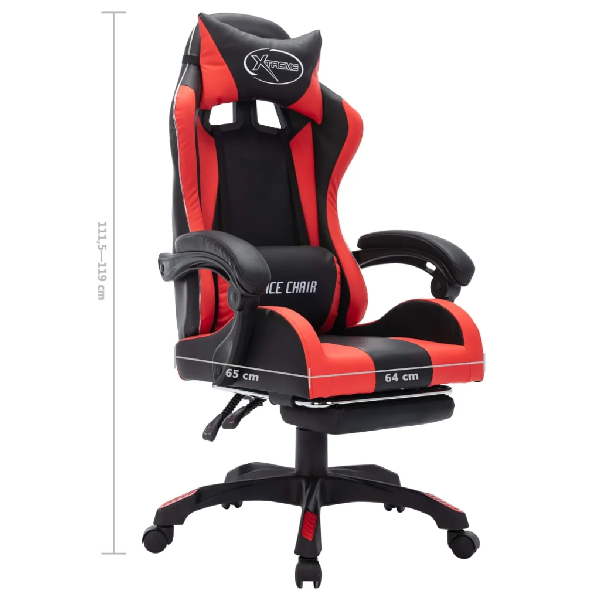 VidaXL Fauteuil de jeu - Rouge/Noir