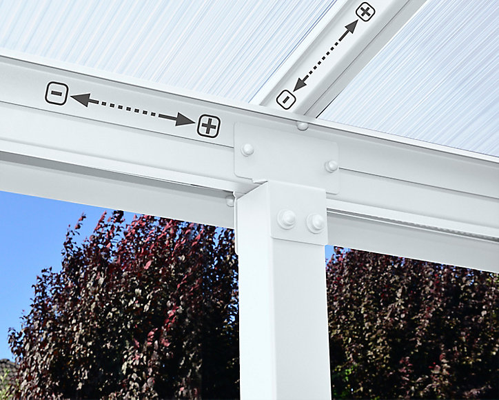 Pergola adossée Olympia 3 x 8,51m blanc