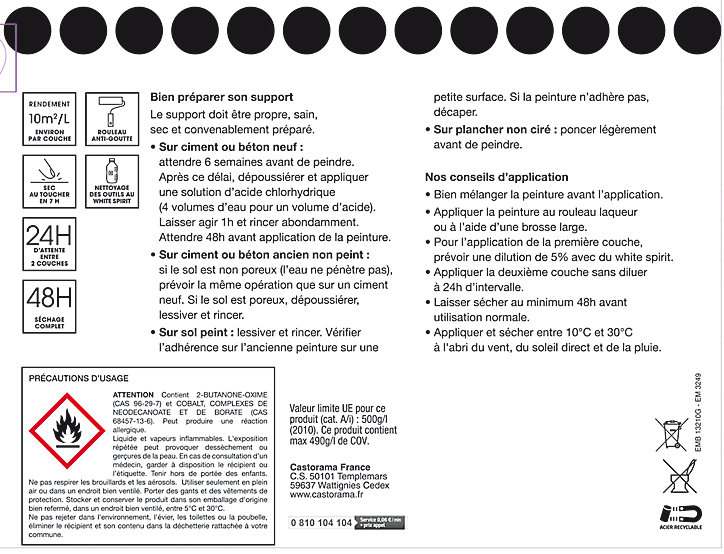 Peinture extérieure sol gris satin 2,5L