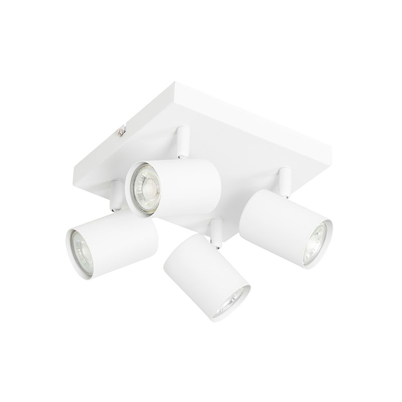 Moderne plafondlamp wit 4-lichts verstelbaar vierkant - Jeana