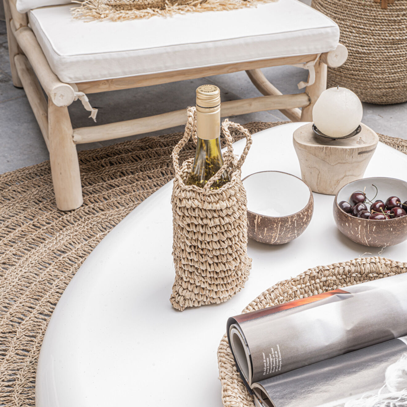 Bazar Bizar Bol coco naturel/blanc - D.15 cm
