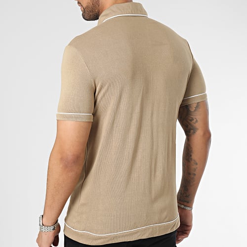 Chemise Manches Courtes Beige