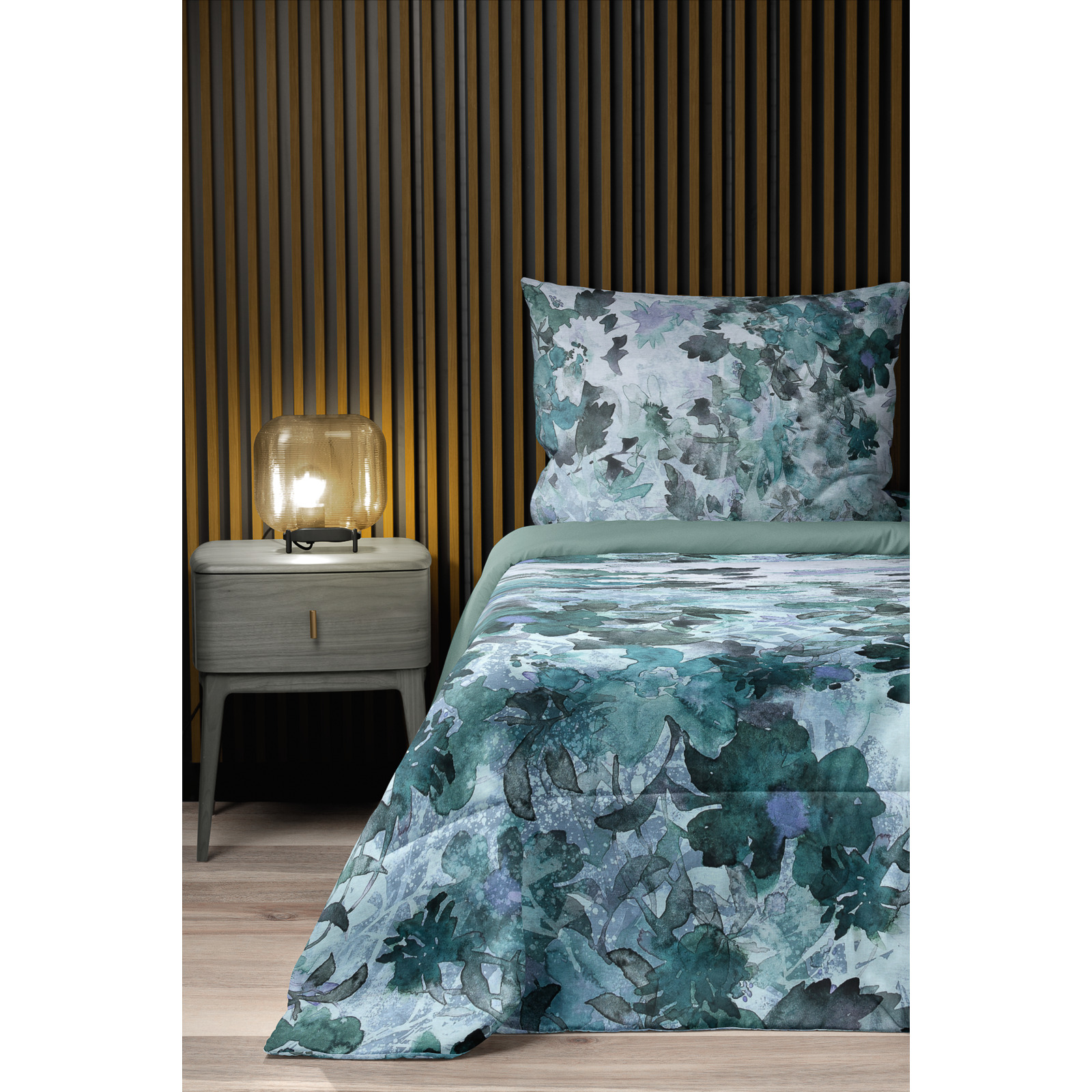 Bettwäsche grün mit Blätterzauber 200x210 2x65x65 Bettanzug Fra