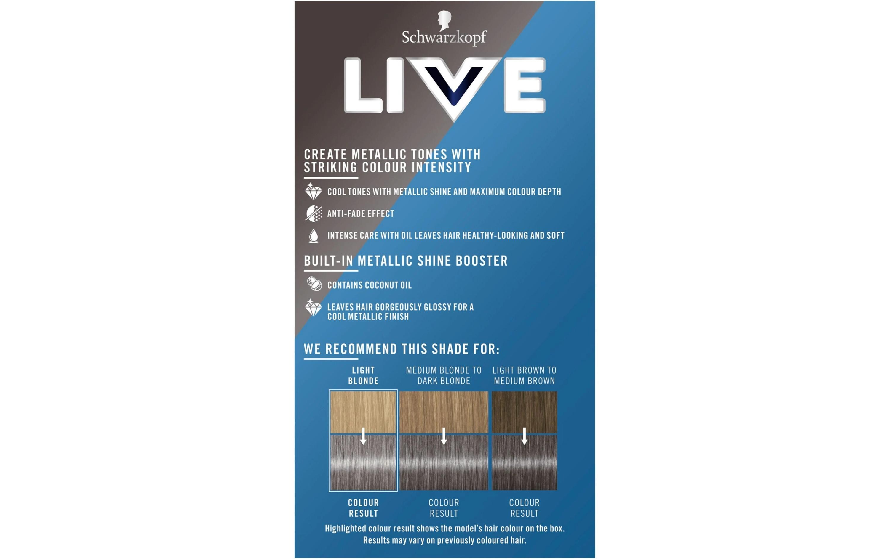 Haarcoloration Urban Metallics U72 Dusty SilverHaarfarbe mit Metall-Glanz-Booster für kühle, schimmernde Töne