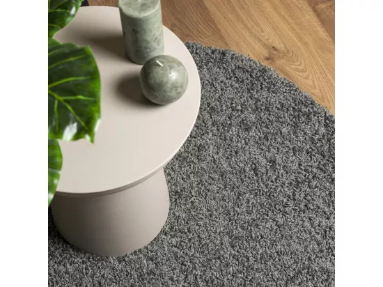 Tapis shaggy à poils longs moderne vert ø 80 cm