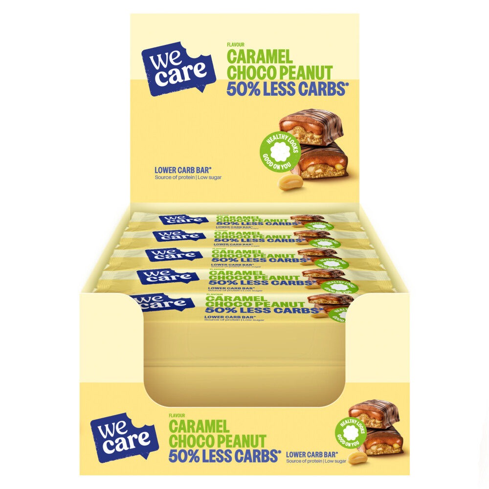 15x WeCare Lower Carb Bar Caramel Choco Peanut35 gr
