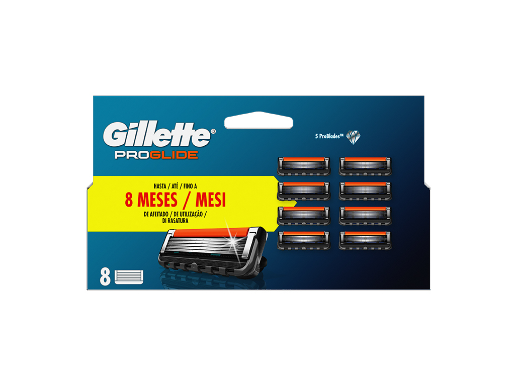 RECARGA DE LÂMINAS PROGLIDE GILLETTE 8 UN