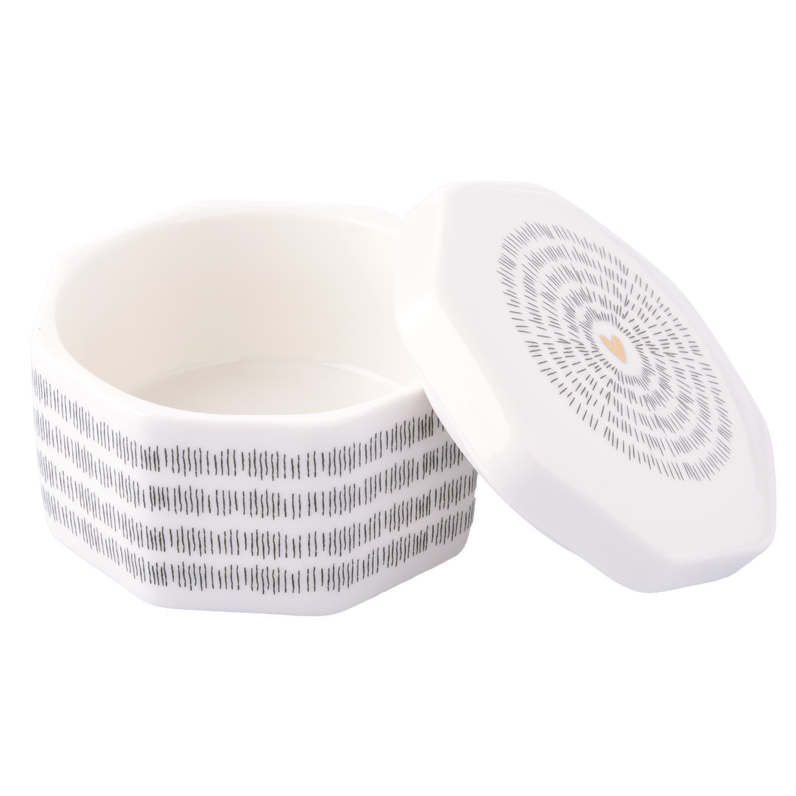 My Home Kleine Schale mit Herzchen weiss