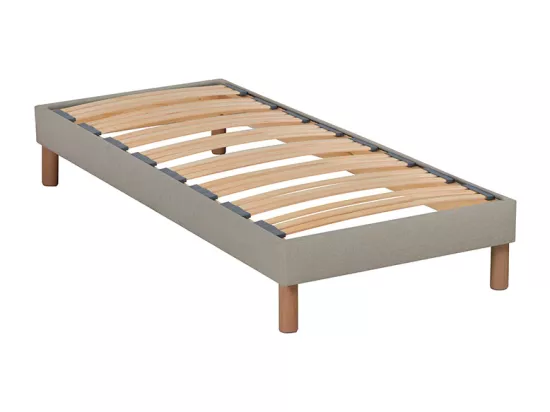 NUIT DE COTON | Sommier à lattes en bois LINO 90x190 cm | Coloris Beige | Livré en kit