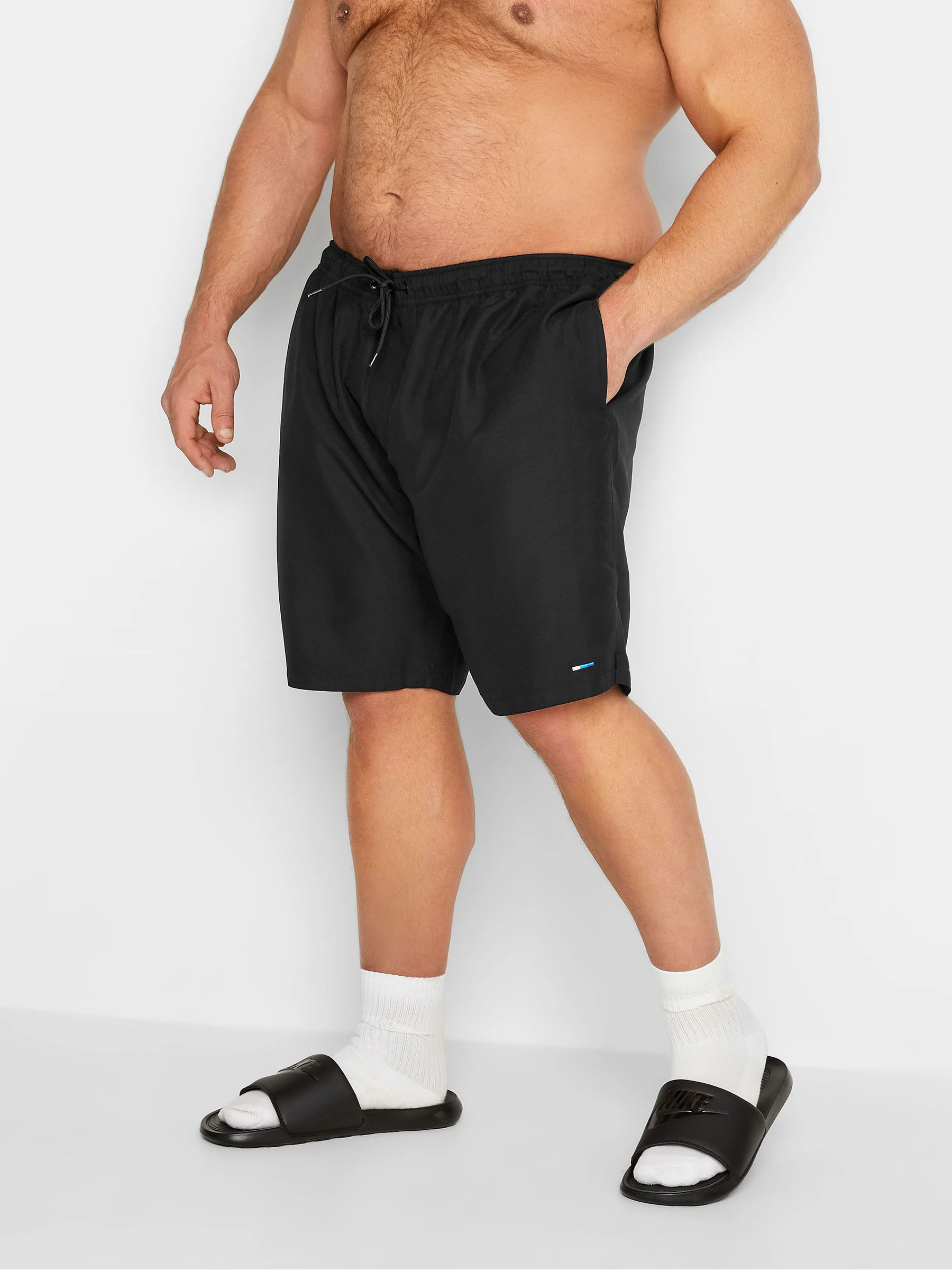 Zwart - BadRhino Big & Tall effen zwemshorts