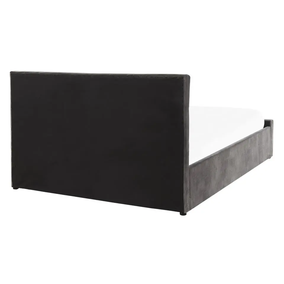 AMIENS - Bed met opbergruimte - Grijs - 140 x 200 cm - Fluweel