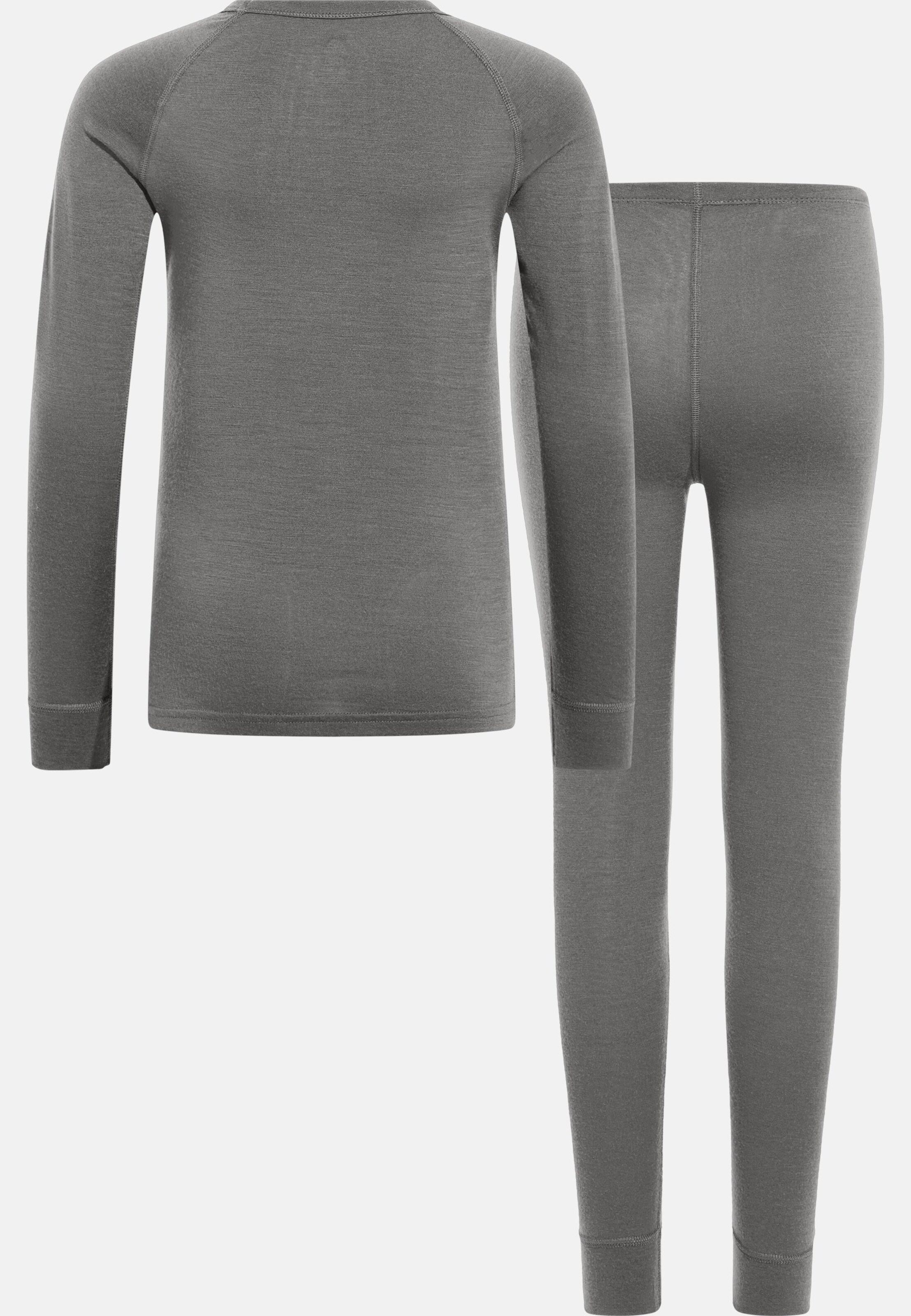 Natural Merino 200 Base layer Set in grey melange