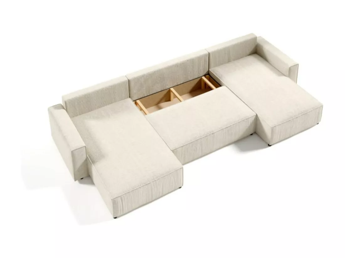 Canapé d'angle convertible MILLE U Braun