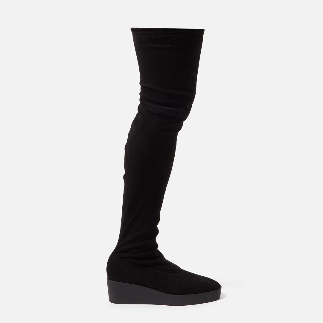 HIGH BOOTS - LORNA high boots, stretch suede lambskin black