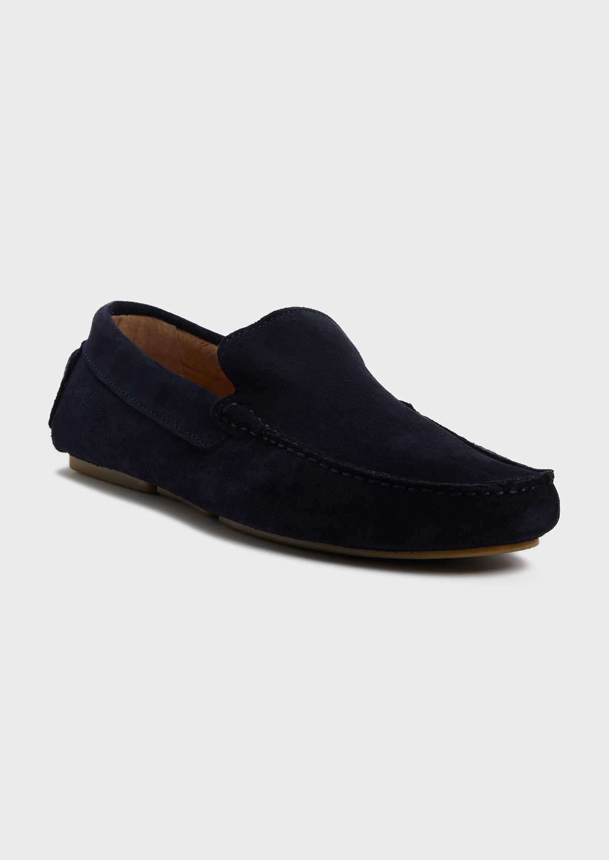 Mocassins en cuir nubuck bleu marine
