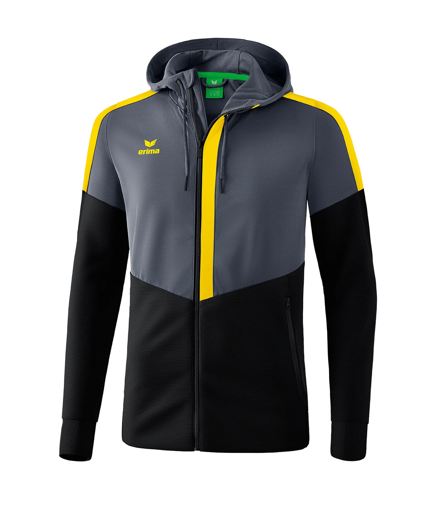 Erima Squad Kapuzen-Trainingsjacke Grau Schwarz