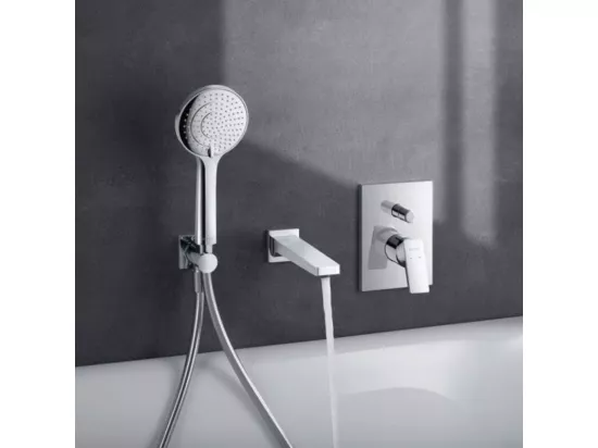 Pommeau de douche 3 jets DURAVIT Universal avec curseur chromé + flexible de douche