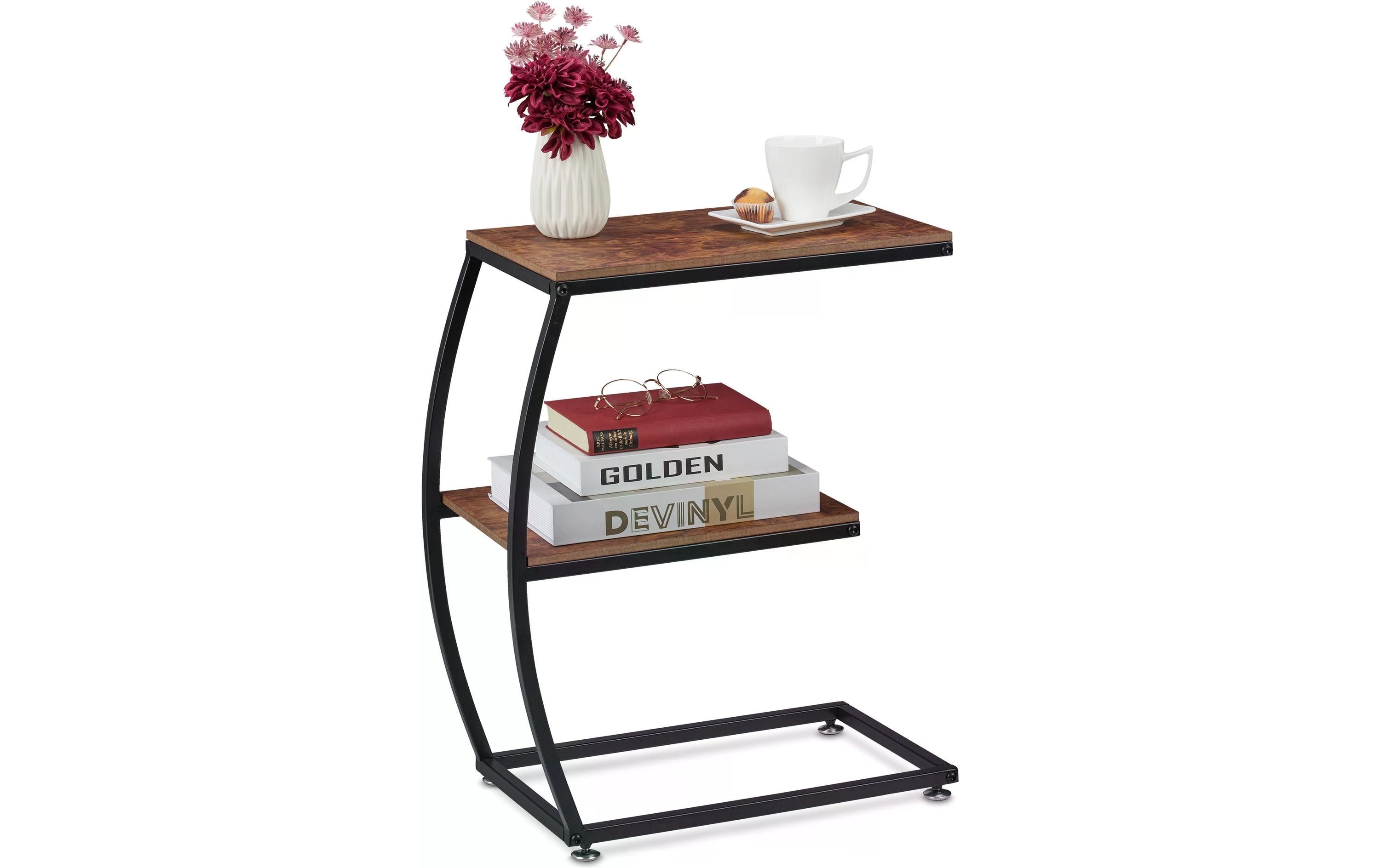Beistelltisch Industrial 47.5 cm x 57.5 cm, Braun/SchwarzSofatisch