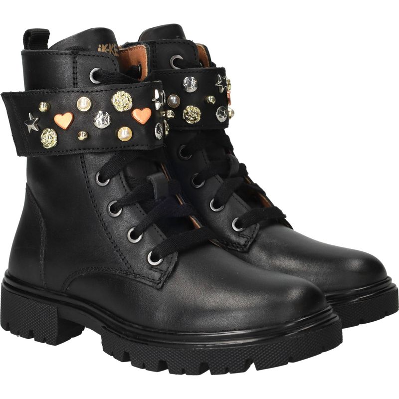 IK-KE Veterboots Zwart Meisjes