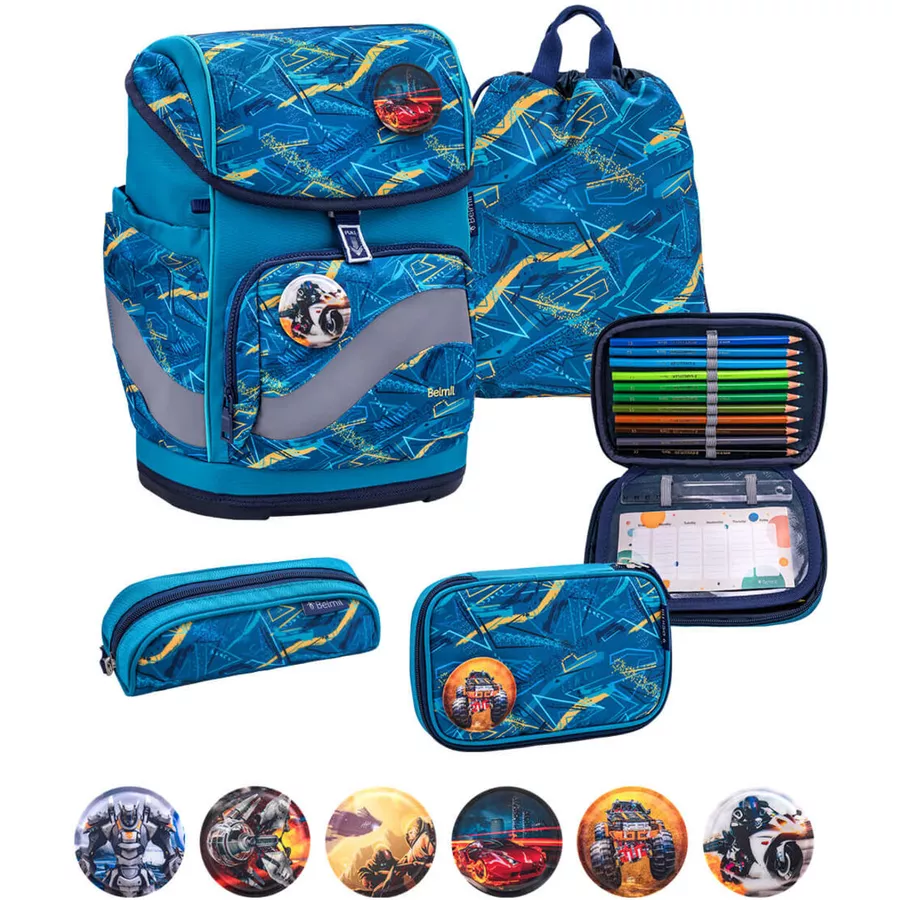 Belmil Schulranzen Premium Smarty Plus Set 5-teilig Baltic