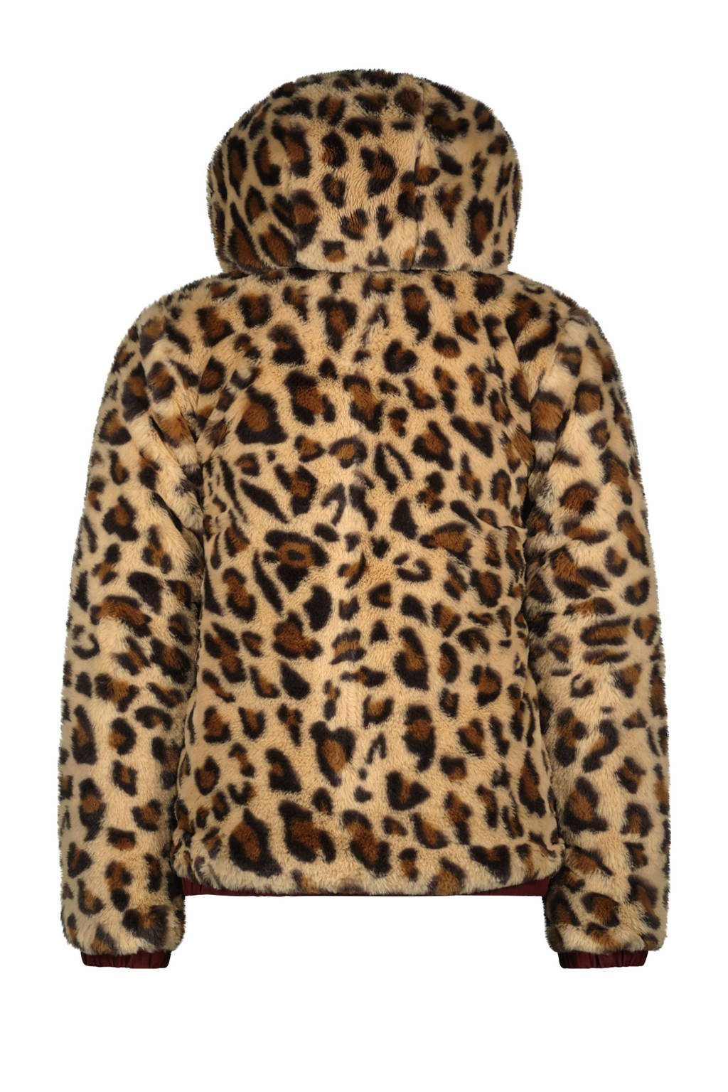 B.Nosy reversible gewatteerde winterjas Jamie met panterprint warmrood/oranje/bruin