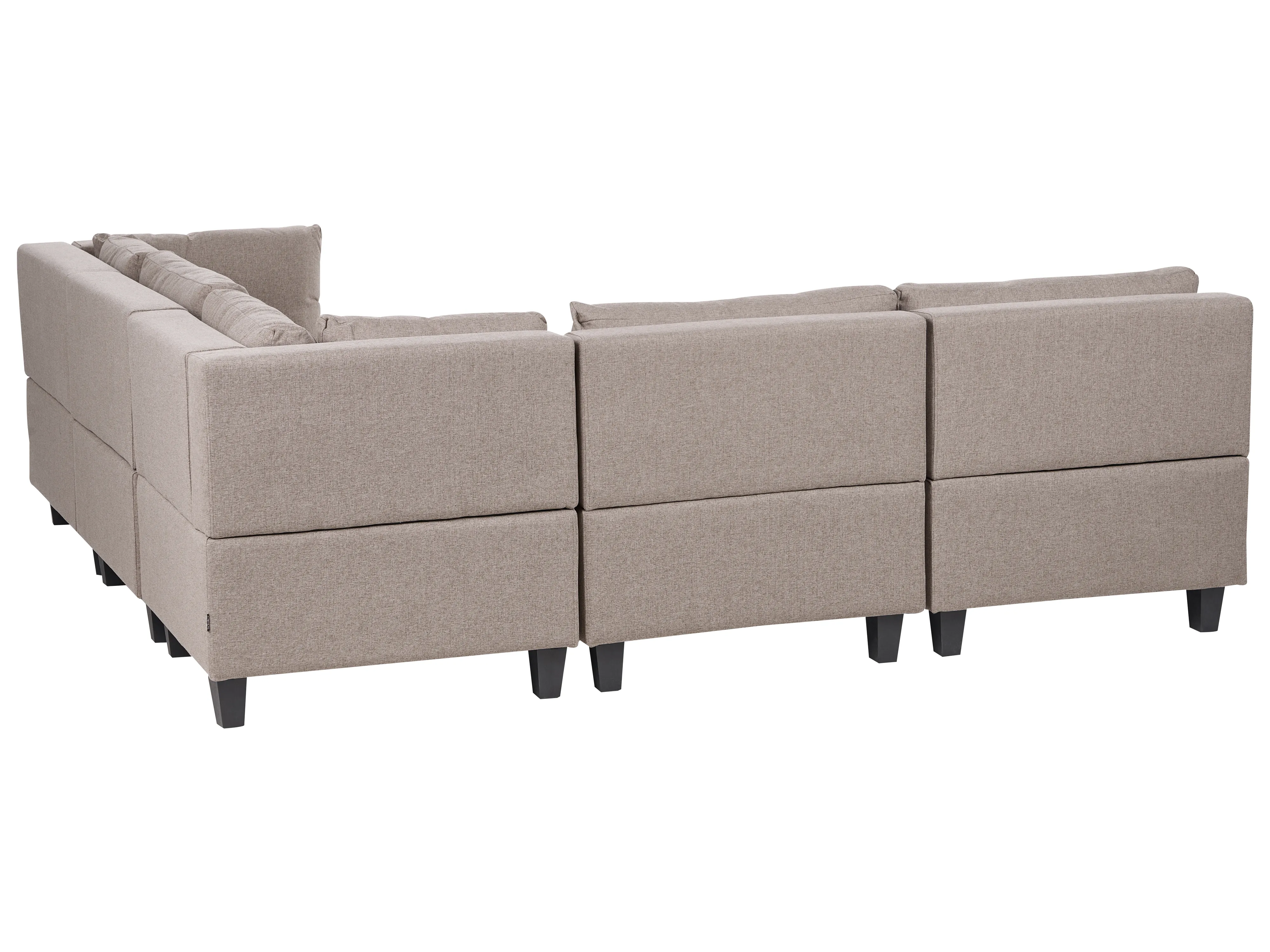 Modulaire hoekbank 5-zits UNSTAD Stof Bruin met ottomaan linkszijdig