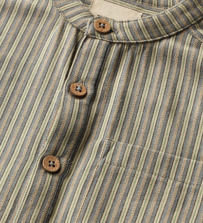 Wheat Skjorte - Willum - Blåe Green Stripe