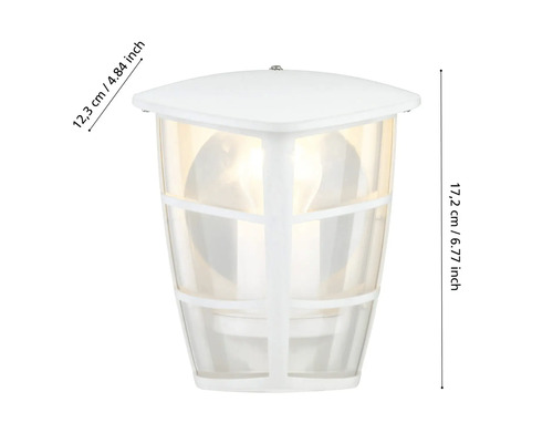 Buitenwandlamp, 1-lichts, H 20 cm, wit