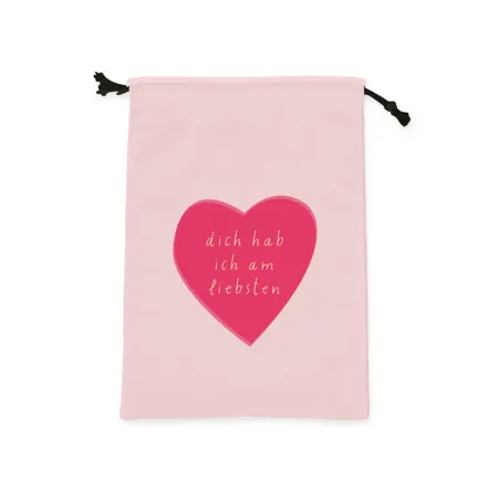 Grafik Werkstatt Stoff-Geschenkbeutel Schreibkram Manufaktur dich hab ich am liebsten