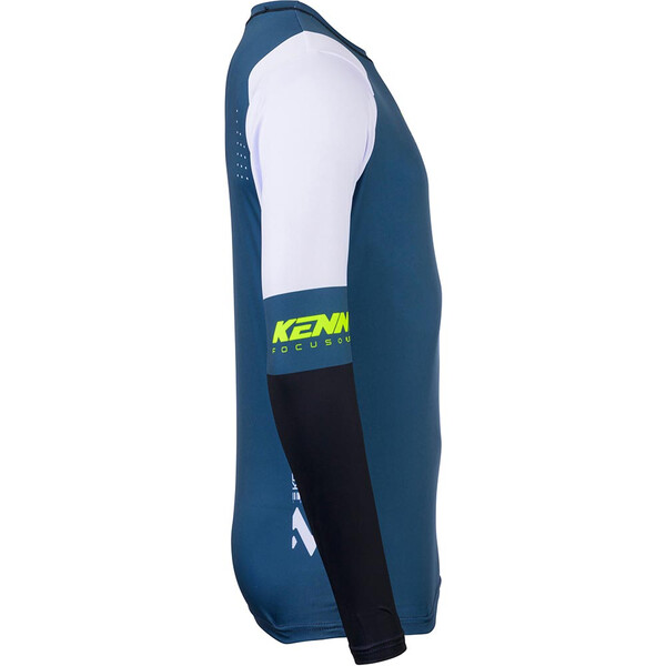 Kenny - Maillot Track Zoom Bleu pétrole / Jaune fluo / Noir / Blanc
