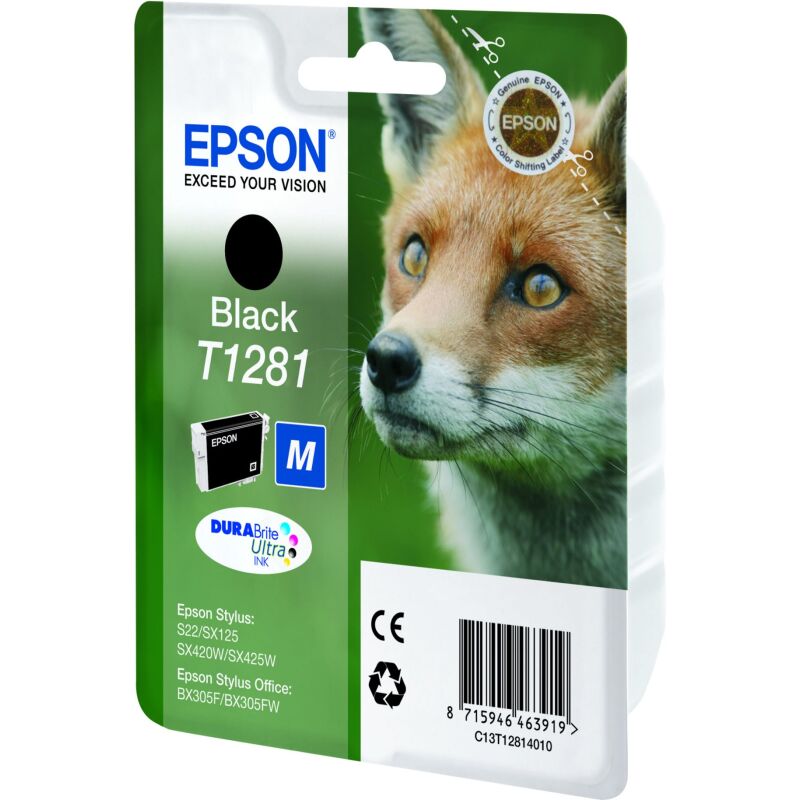 Cartouche Epson T1281 noire pour imprimante jet d'encre