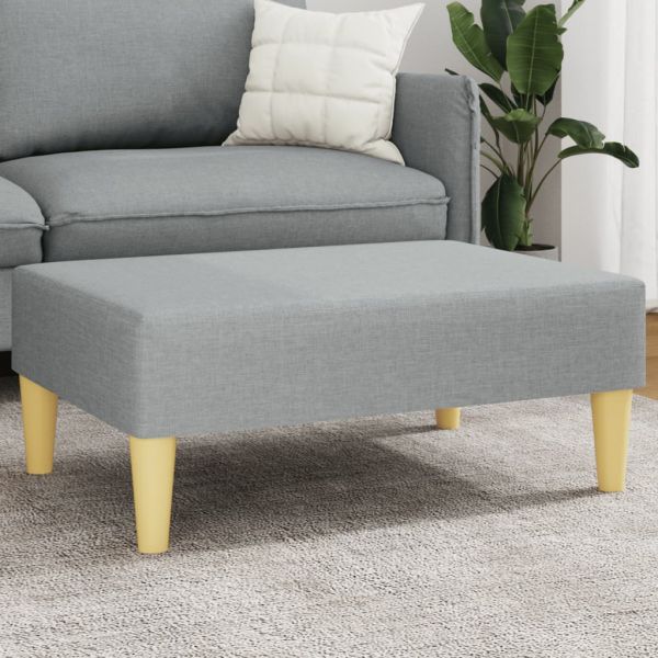 vidaXL Apoio de Pés 77x55x31 cm Tecido Cinzento-claro - 4143066730