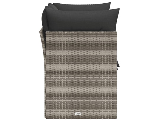 VIDAXL - Canapé de jardin 2 places avec coussins gris résine tressée