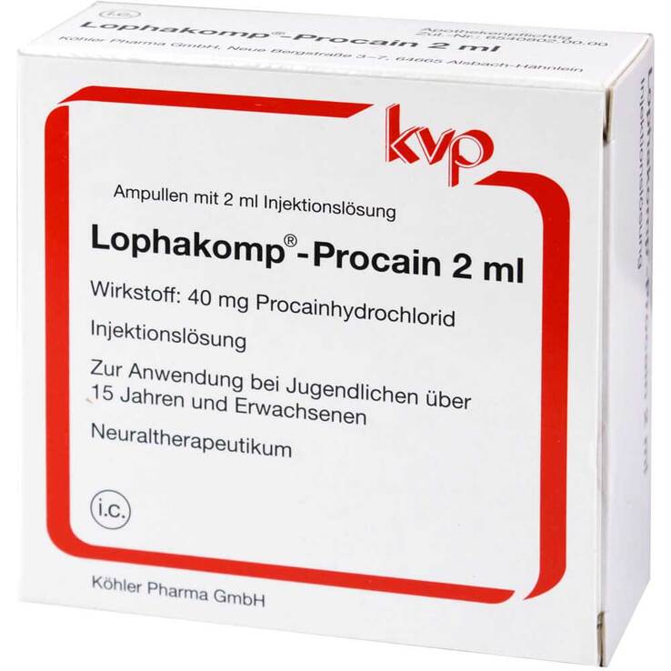 Lophakomp Procain 2 ml Injektionslösung, 100X2 ml