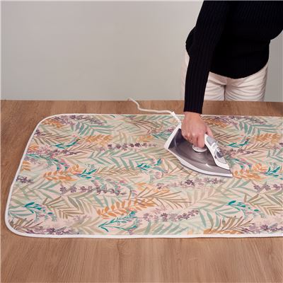 Housse de table à repasser et nappe de repassage motif feuillage - BECQUET CRÉATION