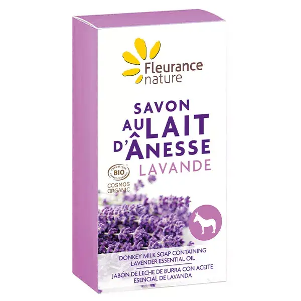 Sabonete orgânico de leite de burra com lavanda Fleurance Nature 100g