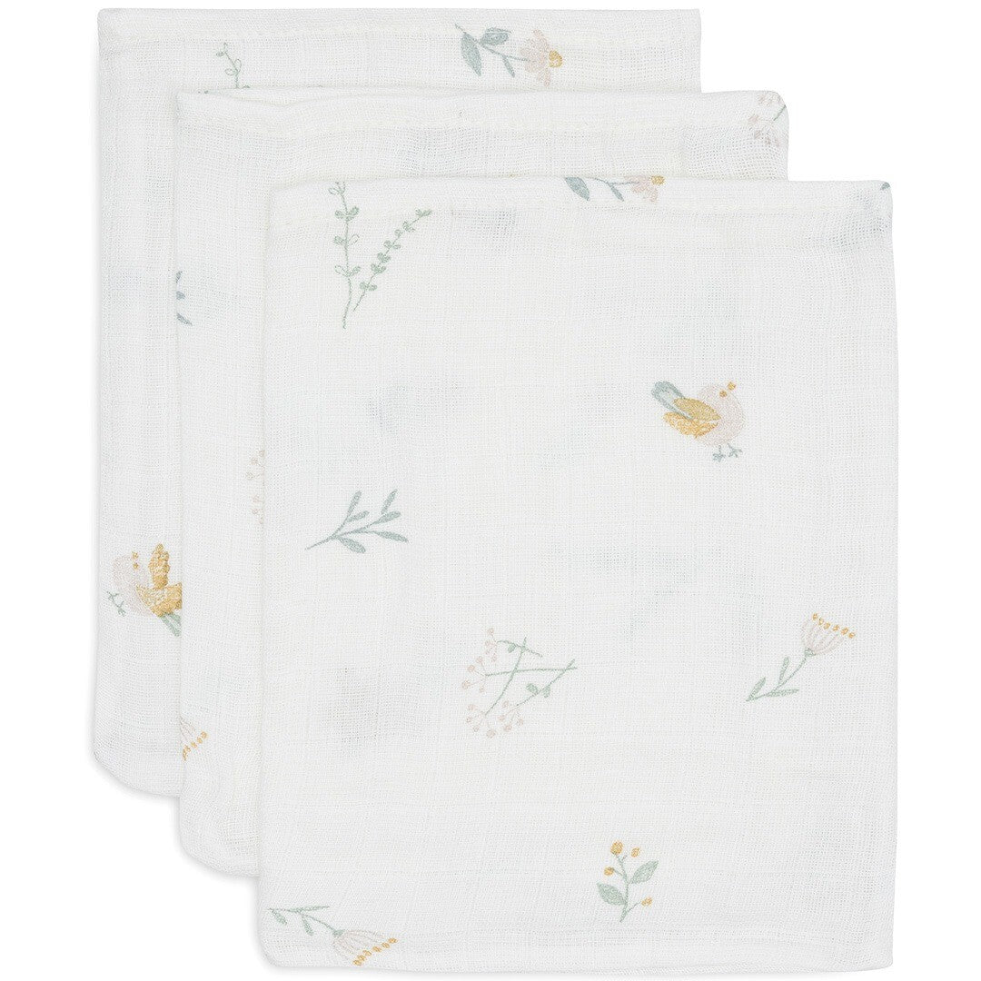 Jollein hydrofiele washandjes lovely birds - 3st