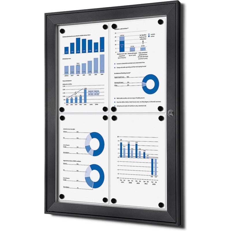 Vitrine Intérieure Verrouillable 4x A4 Anthracite