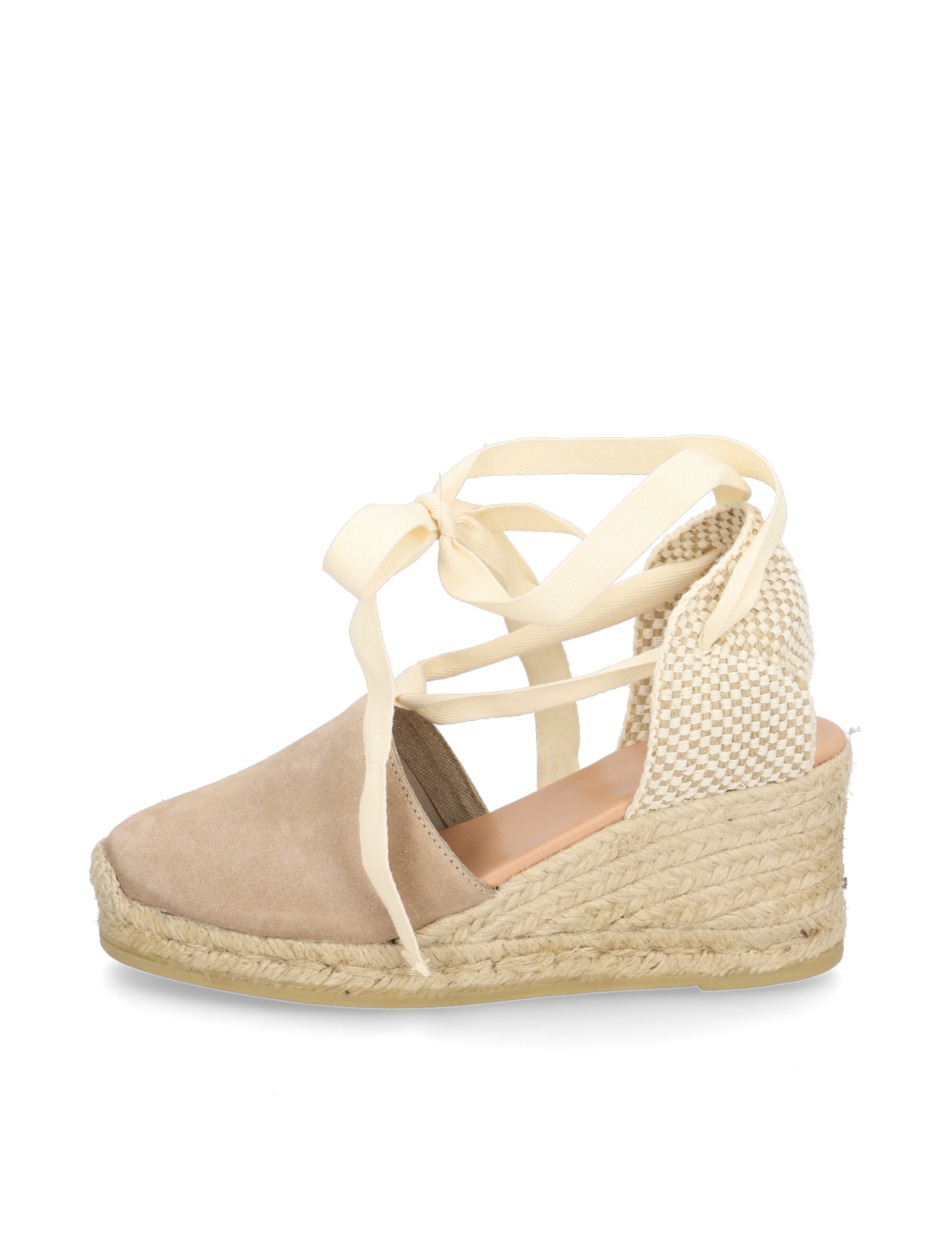 Veloursleder Keilsandale