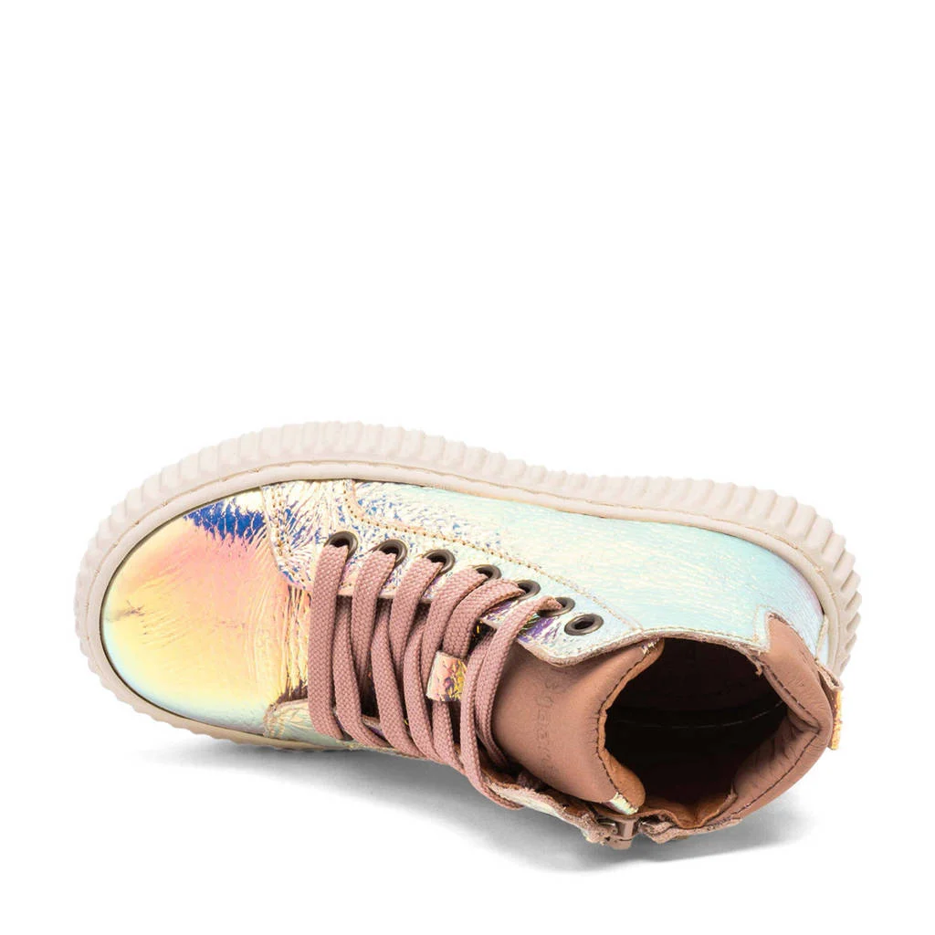 Bisgaard Debbieleren sneakers zilver metallic
