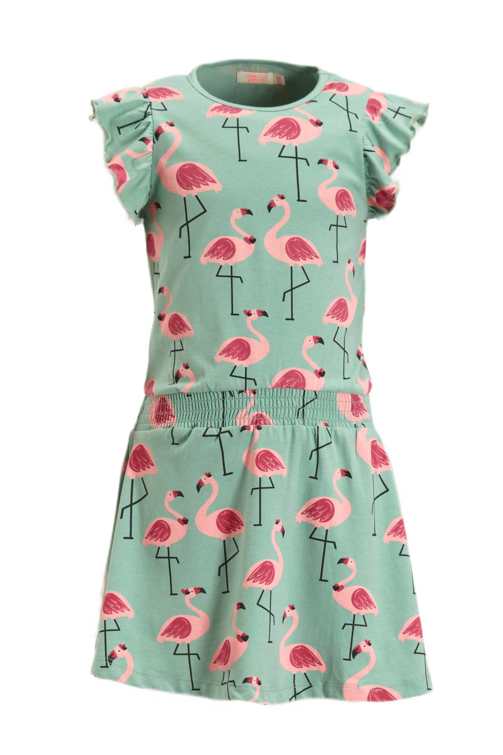 Orange Stars jurk Phyllis met all over print groen/roze