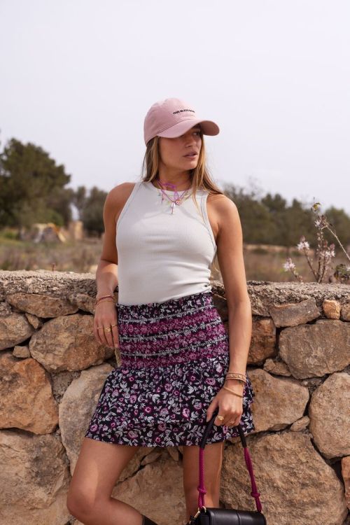 Lichtgrijze tanktop met rib structuur