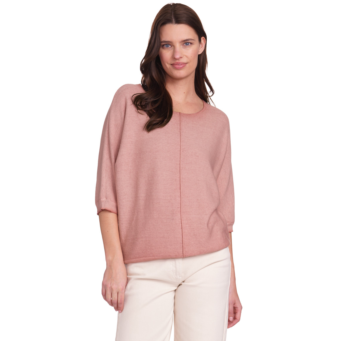 Gina Benotti Damen Strickpullover mit 3/4 Ärmeln rosa